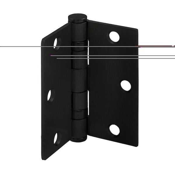 Prime-Line Door Hinge Commercial Smooth Pivot, 3-1/2 in. x 3-1/2 in. w/ Square Corners, Matte Black 3 Pack U 1156283 - main